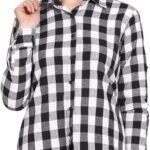 Rida Creation Women Checkered Casual White Shirt