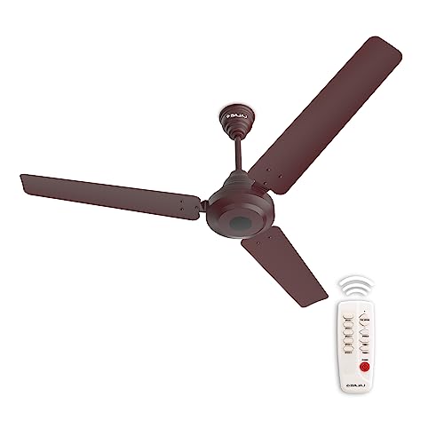 Bajaj Energos 12Dc5R 1200Mm Silent Bldc Ceiling Fan|5 Stars Rated Energy Efficient Ceiling Fans For Home|Remote Control|Upto 65% Energy Saving-26W|High Speed|Silent Operation| 2-Yr Warranty Red