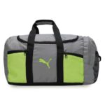 Puma Unisex-Adult Core Duffle Bag, Gray Fog-Electric Lime (9111203)