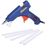 Glun20W 20Watt Mini Blue 7 Mm Hot Melt Glue Gun With 5 Sticks (Blue, 5)