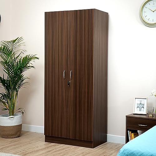 Amazon Brand – Solimo Pyxis Engineered Wood Wardrobe Mahogany , 2 Doors