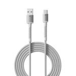 Portronics Konnect X Usb To Type C Cable With 3A Output, Fast Charging & Data Transfer, Nylon Braided, Aluminium Alloy Shell, 1M Length Compatible With Type C Smartphones(White)