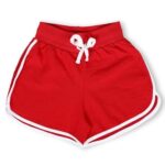 Twge – Kids Shorts For Girls – Short Pants – Polycotton Solid Regular Fit Half Pants – Red – 10-11 Years