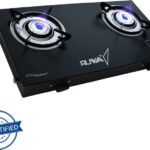 Ruwa Steel, Glass Manual Gas Stove(2 Burners)