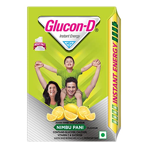 Glucon-D Nimbu Pani Glucose Powder (450G, Refill)| For Tasty & Healthy Tangy Flavoured Glucose Drink| Provides Instant Energy| Vitamin C Supports Immunity| Contains Calcium For Bone Health