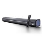 Mivi Fort Q80 Soundbar With 80W Surround Sound, 2.2 Channel Soundbar With 2 In-Built Subwoofers, Multiple Eq And Input Modes, Remote Accessibility, Bluetooth V5.1, Made In India Sound Bar For Tv