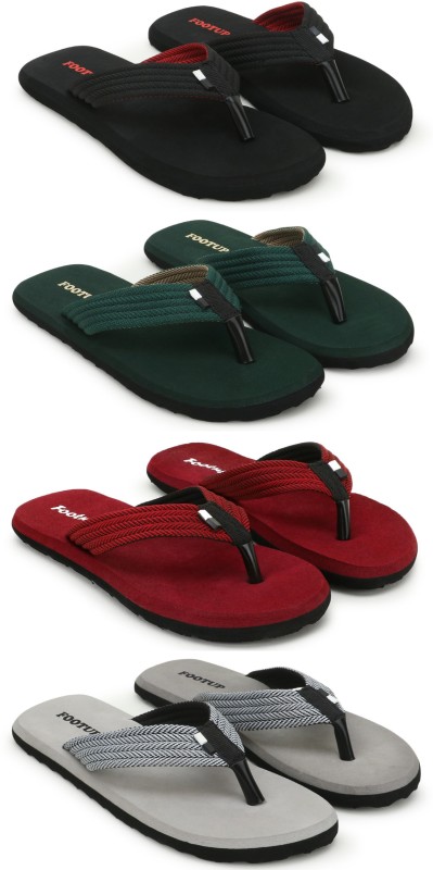 Footup Men 4 Pairs|Eva|Ultralightweight|Premium|Comfort|All Seasons Trendy|Slippers For Men Flip Flops(Multicolor 8)