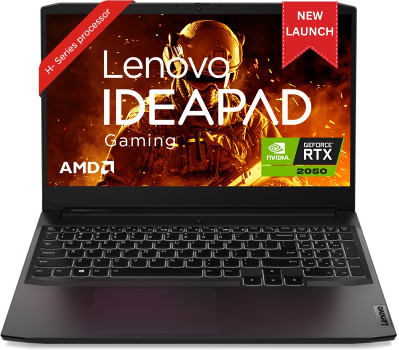 Lenovo Ideapad Gaming 3 Amd Ryzen 5 Quad Core 5500H – (8 Gb/512 Gb Ssd/Windows 11 Home/4 Gb Graphics/Nvidia Geforce Rtx 2050) 15Ach6 Gaming Laptop(39.62 Cm, Shadow Black, 2.25 Kg)