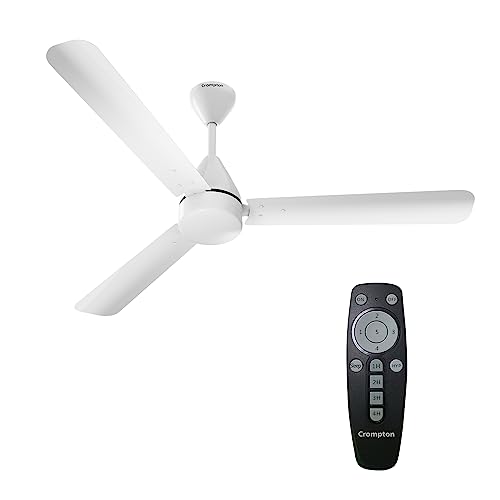 Crompton Energion Hyperjet 1200Mm Bldc Ceiling Fan With Remote Control | High Air Delivery | Energy Saving | 2 Year Warranty | Opal White