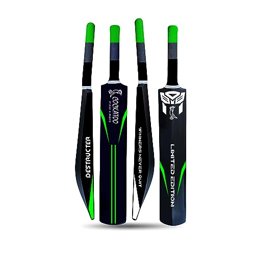 Cockatoo Destructor Bat L Power Series L Academy Size (34″ X 4.5″) L Classic Black L Precision Striking L Heavy Duty Plastic Cricket Bat L For Ages 15 And Above L Men, Women & Children (34, 4.5)