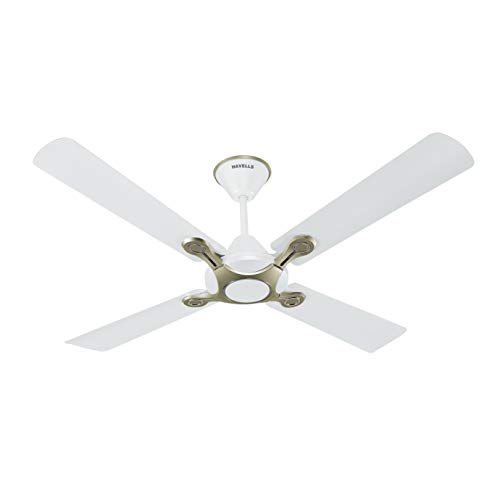 Havells 1200Mm Leganza Es 4B Ceiling Fan | Best Fan In 4 Blade, Premium Finish Deco. Fan, High Air Delivery | Energy Saving, 100% Pure Copper Motor, 2 Year Warranty | (Pack Of 1, Pearl White Silver)