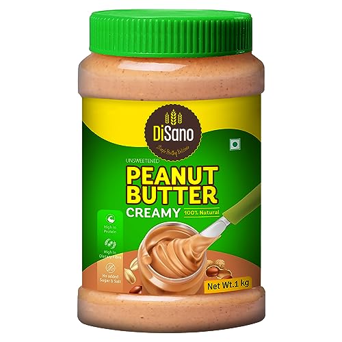 Disano Peanut Butter, All Natural, Creamy, Unsweetened, 30% Protein, Gluten Free, Non Gmo, 1Kg