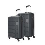 Kamiliant By American Tourister Harrier 2 Pc Set 55 Cms & 68 Cms- Small & Medium Polypropylene (Pp) Hard Sided 4 Wheels Spinner Luggage Set/Suitcase Set/Trolley Bag Set (Iron Grey)