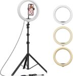 Tygot 10 Inches Big Led Ring Light For Camera, Phone Tiktok Youtube Video Shooting And Makeup, 10″ Inch Ring Light With 7 Feet Long Foldable And Lightweight Tripod Stand