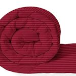 Bsb Home Microfibre All Season/Ac/Summer Solid Striped Double Bed Comforter Blanket | Dohar | Duvets |Ultra Soft & Light Weight – (220 Gsm, Maroon)