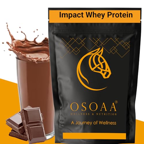 Osoaa Impact Whey Protein – 907G | 60% Protein (High Conc.) | 22G Protein/Serve | No Added Sugar | Imported From Europe | High Absorption & No Bloating | For Both Men & Women (Swiss Chocolate)