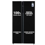 Haier 602 L Double Door Side By Side Refrigerators, Expert Inverter Technology (Hrs-682Ks, Black Steel,Magic Convertible, Made In India)