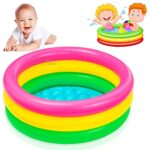 Toy Imagine™ 2 Ft Swimming Pool For Kids | Inflatable Sunset Glow Round Colourful Ring Baby Pool Portable Baby Bath Tub | 0-3 Years | Indoor & Outdoor Swimming Pool For Kids