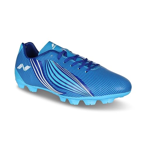 Nivia Birsa Football Stud Shoe For Men/Sports And Soccer Shoe/Comfortable And Lightweight/Size-08 (Sky Blue/Blue)