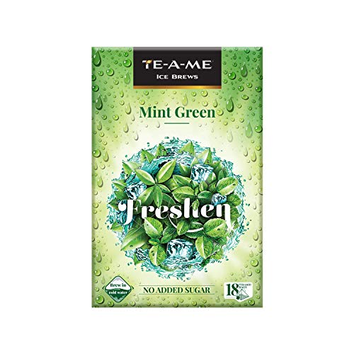 Te-A-Me Mint Green Tea | Iced Green Tea | 18 Premium Pyramid Infusion Ice Tea Bags | Iced Tea