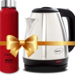 Pigeon 14913 Electric Kettle With Bottle(1.5 L, Silver)