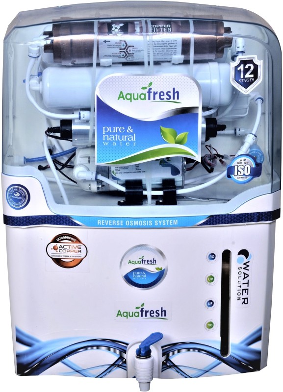 Aqua Fresh Wavex Copper Mineral+Ro+Uv+Tds 15 L 15 L Ro + Uv + Uf + Tds Water Purifier(White, Blue)