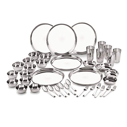 Neelam Stainless Steel Premium Dinner Set Combo (Set Of 42 Pcs)