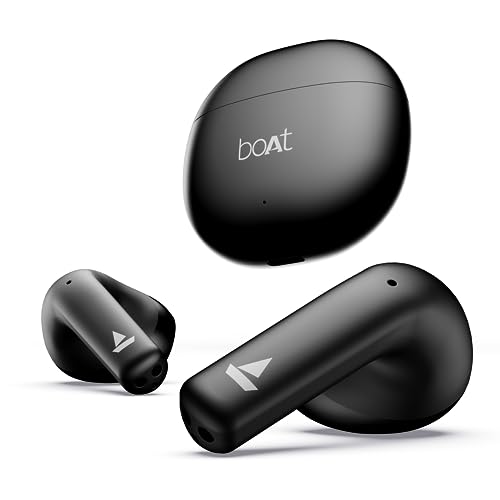 Boat Airdopes Atom 81 Tws Earbuds With Upto 50H Playtime, Quad Mics Enx™ Tech, 13Mm Drivers,Super Low Latency(50Ms), Asap™ Charge, Bt V5.3(Opal Black)