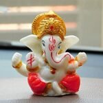 Perpetual Ganesh Idol For Car Dashboard – Beatiful Ganapati Idol For Home Decor, Office Desk, Diwali Gifts Polyresin Figurine