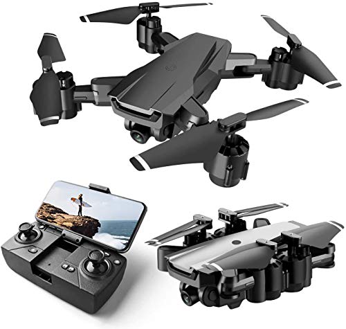 Ascetic Foldable Gps Fpv Drone With 1080P Hd 4K Camera Live Video For Beginners, Rc Quadcopter With Gps Return Home, Follow, Gesture Control, Auto Hover & 5G Wifi Transmission Black