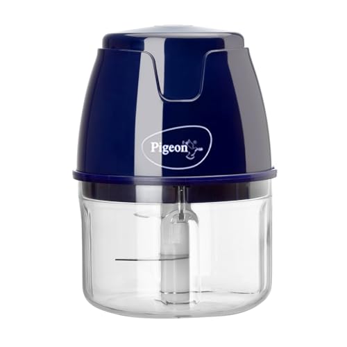 Pigeon Zoom Electric Chopper 250 Ml, Portable With 3 Stainless Steel Blades For Effortlessly Chopping Vegetables And Fruits – Blue