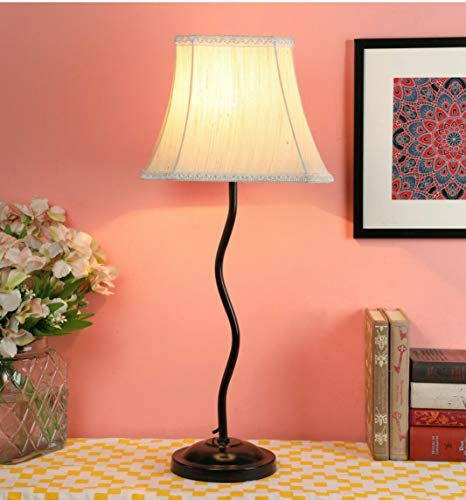 Tu Casa Ntu-29 Off White Cotton Shade Table Lamp With Metal Base By Tu Casa Holder Type B-22 (Bulb Not Included)