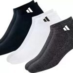 Men And Women Ankle Length Socks Free Size (Pack Of 3) (Multicolor)