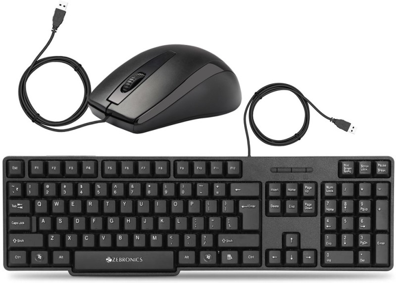 Zebronics K20 Keyboard And Alex Wired Optical Mouse Combo Combo Set