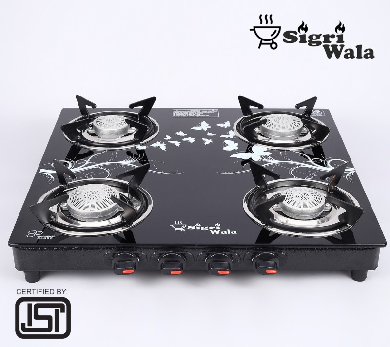 Sigri-Wala Surya Isi Certified Toughened Door Step Warrantytornado Steel Manual Gas Stove(4 Burners)