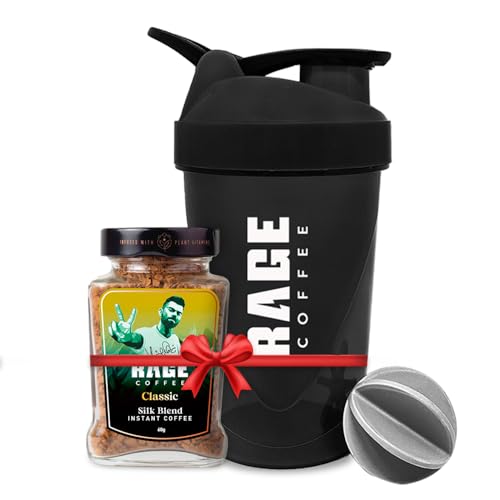 Rage Coffee Silk Blend Classic 60 Gms + Multi-Purpose Shaker | Ideal For Gym, Protein Shakes & Coffee