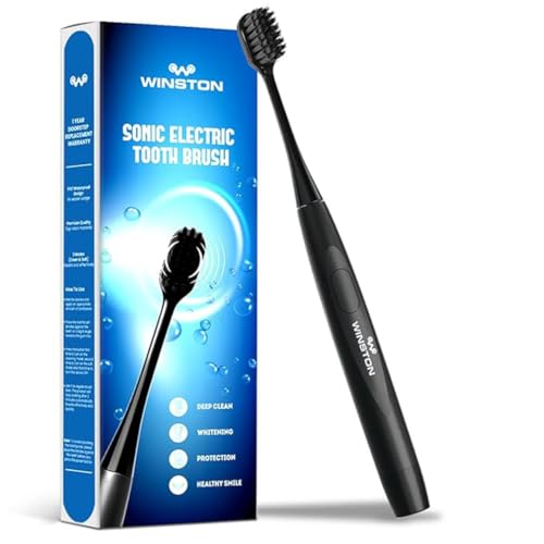 Winston Rechargeable Super Sonic Electric Toothbrush High-Frequency Vibration 3-Cleaning Modes With Upto 30 Day -Ipx7 Waterproof (Black)