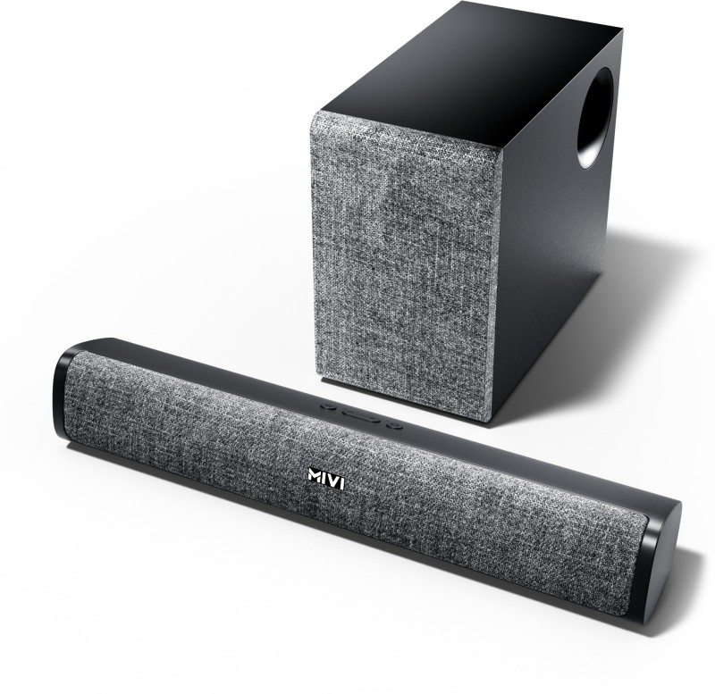 Mivi Fort S48 With Subwoofer, 48W, 2.1 Channel, Bt V5.3 48 W Bluetooth Soundbar(Black, 2.1 Channel)