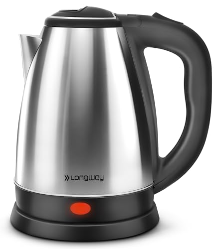 Longway Kestro 2 Ltr Electric Kettle With Stainless Steel Body For Boiling (Black & Silver, 1500 Watt)