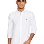 Allen Solly Men’S Solid Slim Fit Shirt (Assfqmobz43301_White 40)