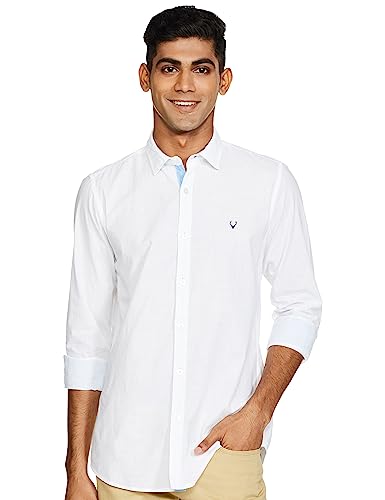 Allen Solly Men’S Solid Slim Fit Shirt (Assfqmobz43301_White 40)