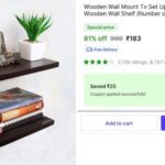 🔥Wooden Wall Shelf at ₹183👉Apply Coupon || Free Delivery