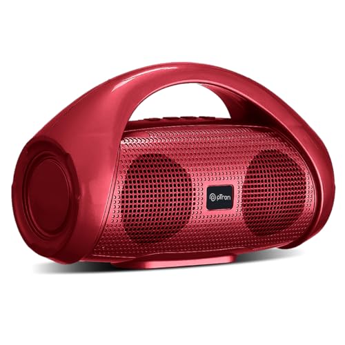 Ptron Newly Launched Fusion Go 10W Portable Bluetooth Speaker With 6Hrs Playtime, Immersive Sound, Auto-Tws Function, Supports Bt/Usb/Sd Card/Aux Playback & Lightweight (Red)