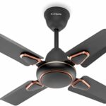 Longway Kiger P1 600 Mm/24 Inch Ultra High Speed 4 Blade Anti-Dust Decorative 5-Star Rated Ceiling Fan (Smoked Brown, Pack Of 1)