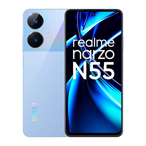 Realme Narzo N55 (Prime Blue, 4Gb+64Gb) 33W Segment Fastest Charging | Super High-Res 64Mp Primary Ai Camera