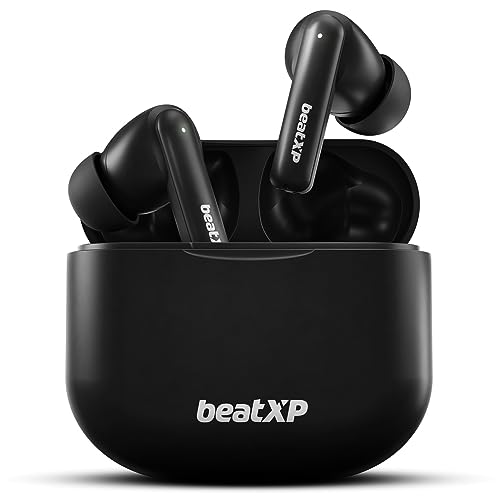 Beatxp Vibe Xpods Bluetooth True Wireless Ear Buds With 60H Playtime, Quad Mic Enc, Gaming Mode With 40Ms Low Latency, Type C Earphone With 11Mm Drivers, Ipx5, Bt 5.3, Touch Control (Black)