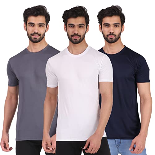 London Hills Solid Men Round Neck Multicolor Half Sleeve T-Shirt