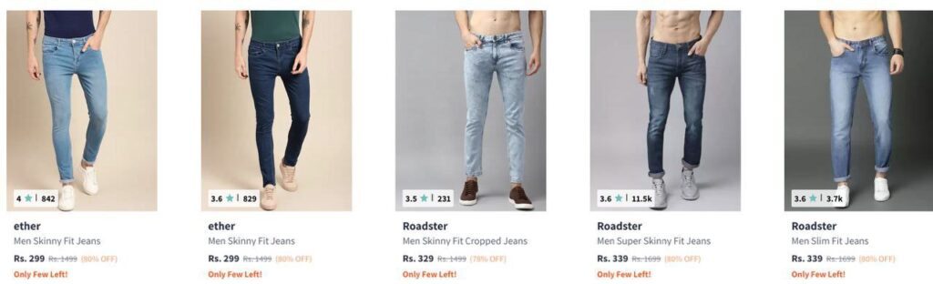 Myntra Loot : Men Jeans Starts @299