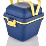 Tosaa Plastic Dieting Airtight Lunch/Tiffin Box Set 3 Compartment Tiffin With Handle & Push Lock For Travelling, School Kids & Office Exclusive,Blue (14 X 12 X 14 Cm),10 Milliliters