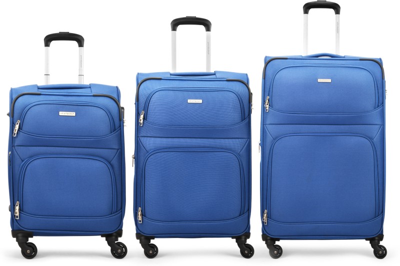 Aristocrat Trigon Set Of 3 – Cabin+Medium+Large(56+68+77)Cm, Softcase, 4 Wheels Cabin & Check-In Set 4 Wheels – 30 Inch